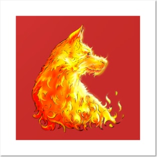 flame dog Posters and Art